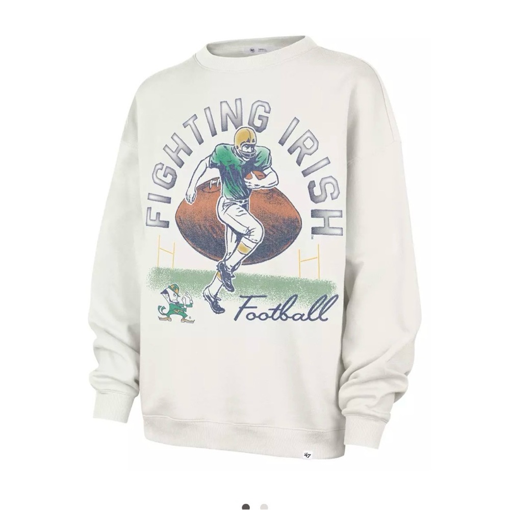 47 Women's Notre Dame Fighting Irish Game On Crew Pullover Sweatshirt in small